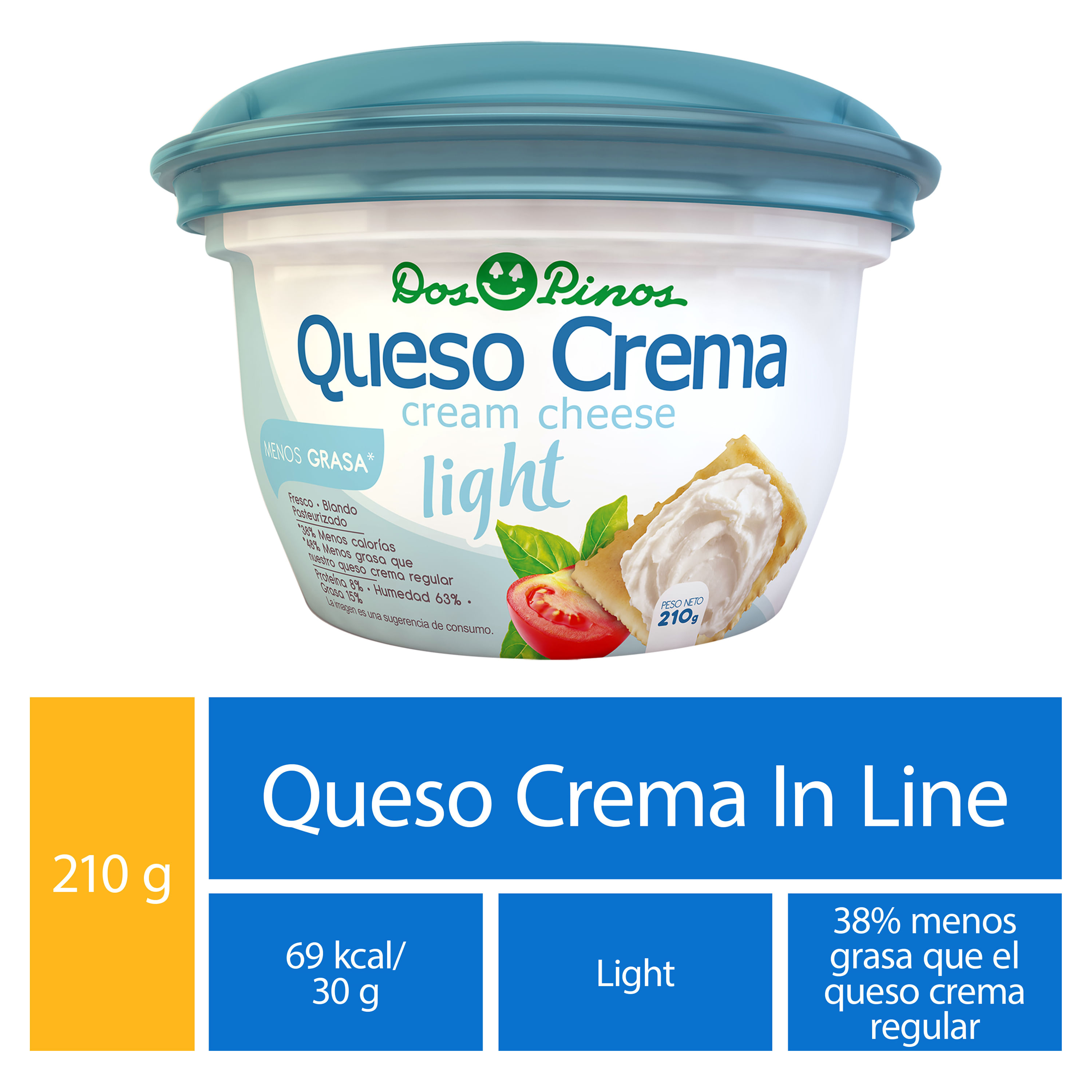 Queso crema Dos Pinos light - 210 g
