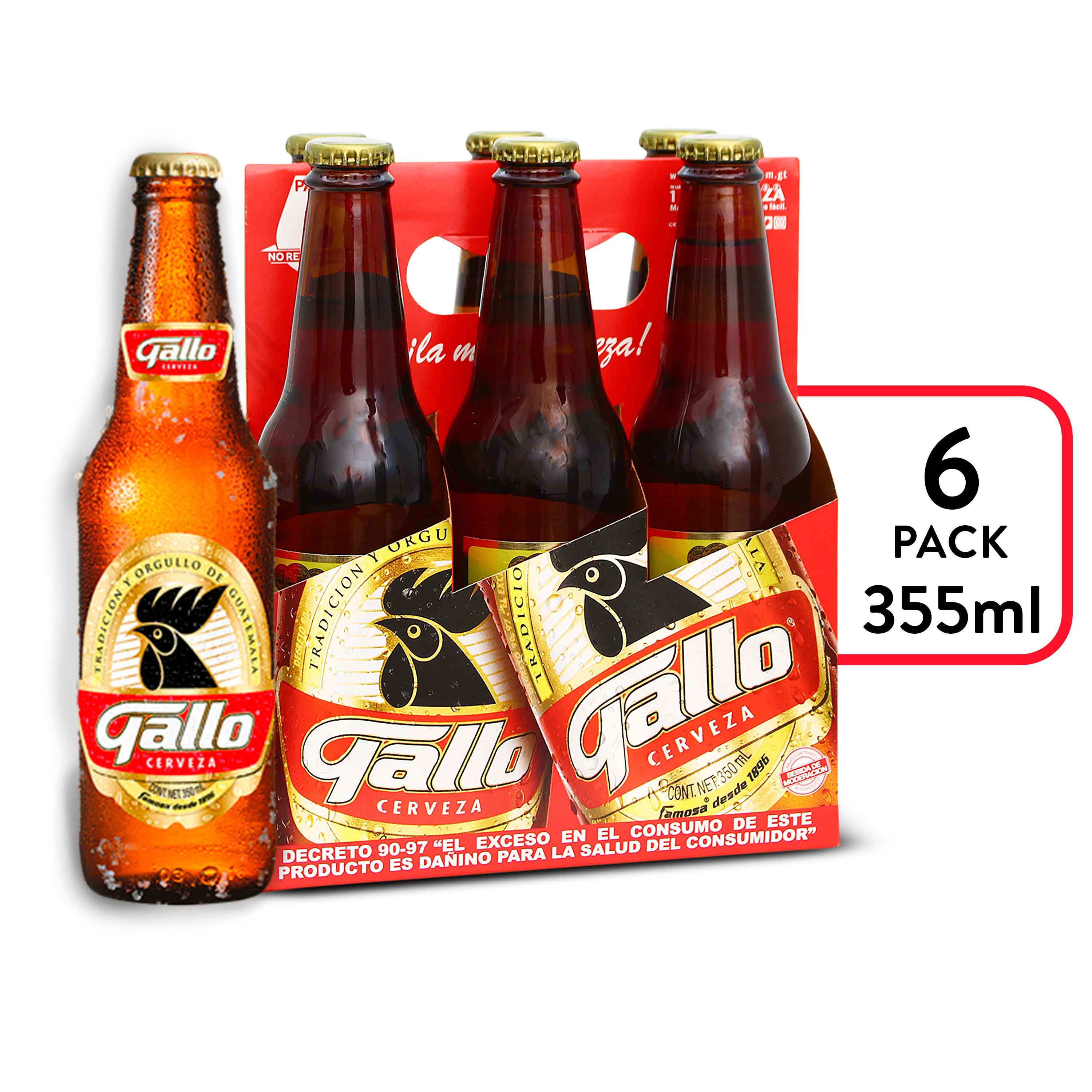 Cerveza Botella Gallo 6 Pack - 2100 ml