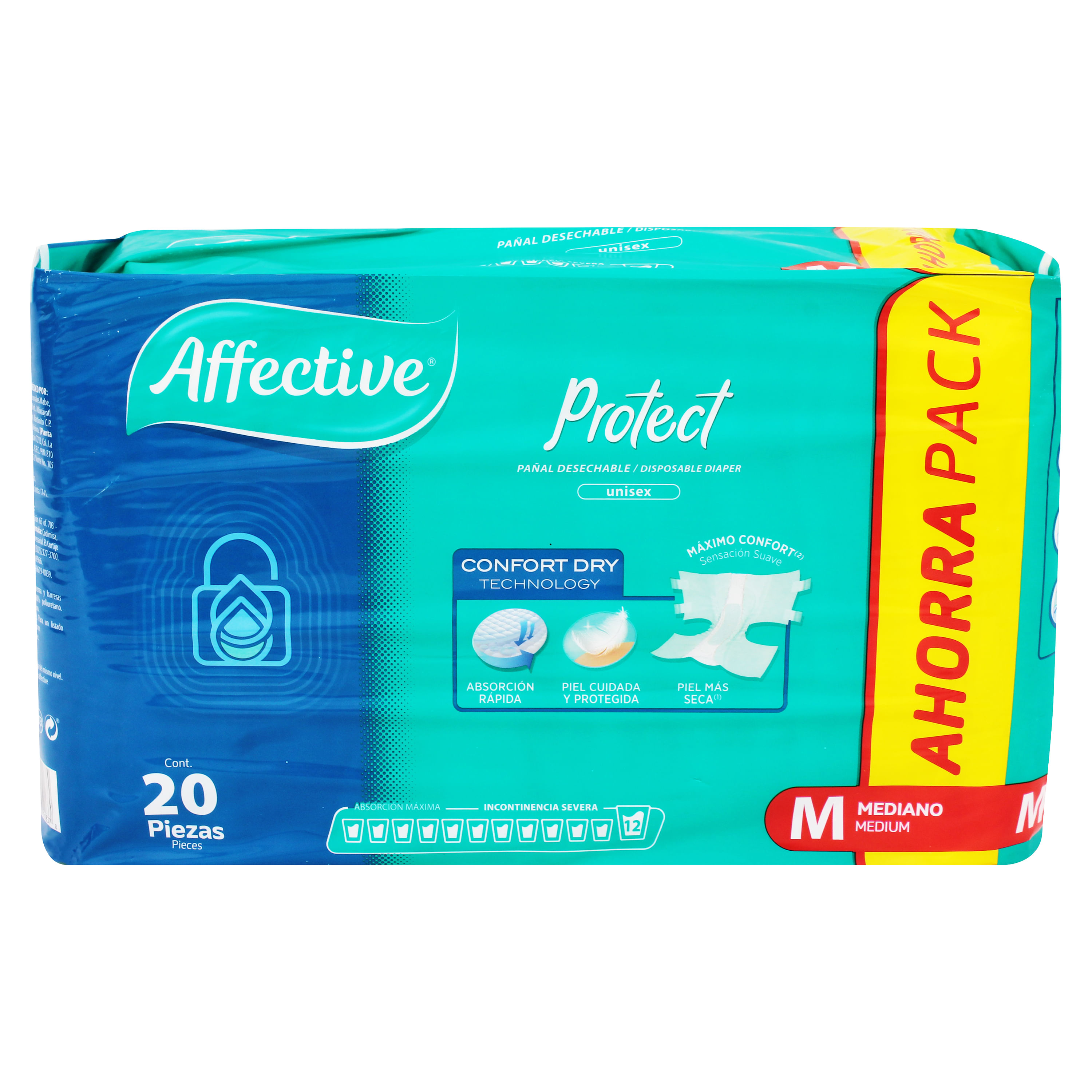 Pañal Affective Protector M- 20 Unidades-Precio indicado por panal incont/severa