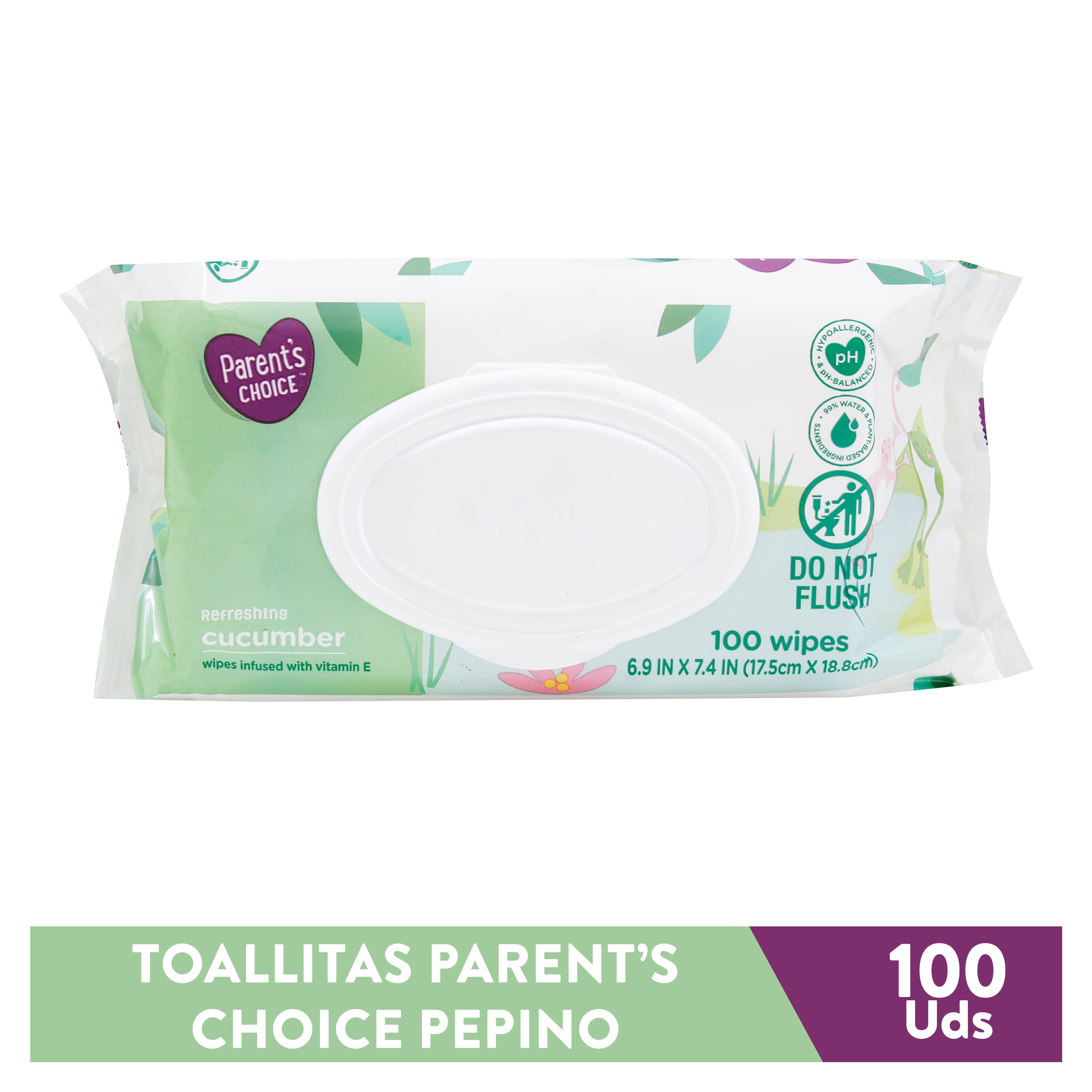 Toallas Húmedas Parent's Choice Aroma Pepino 3 Pack - 100 Unidades