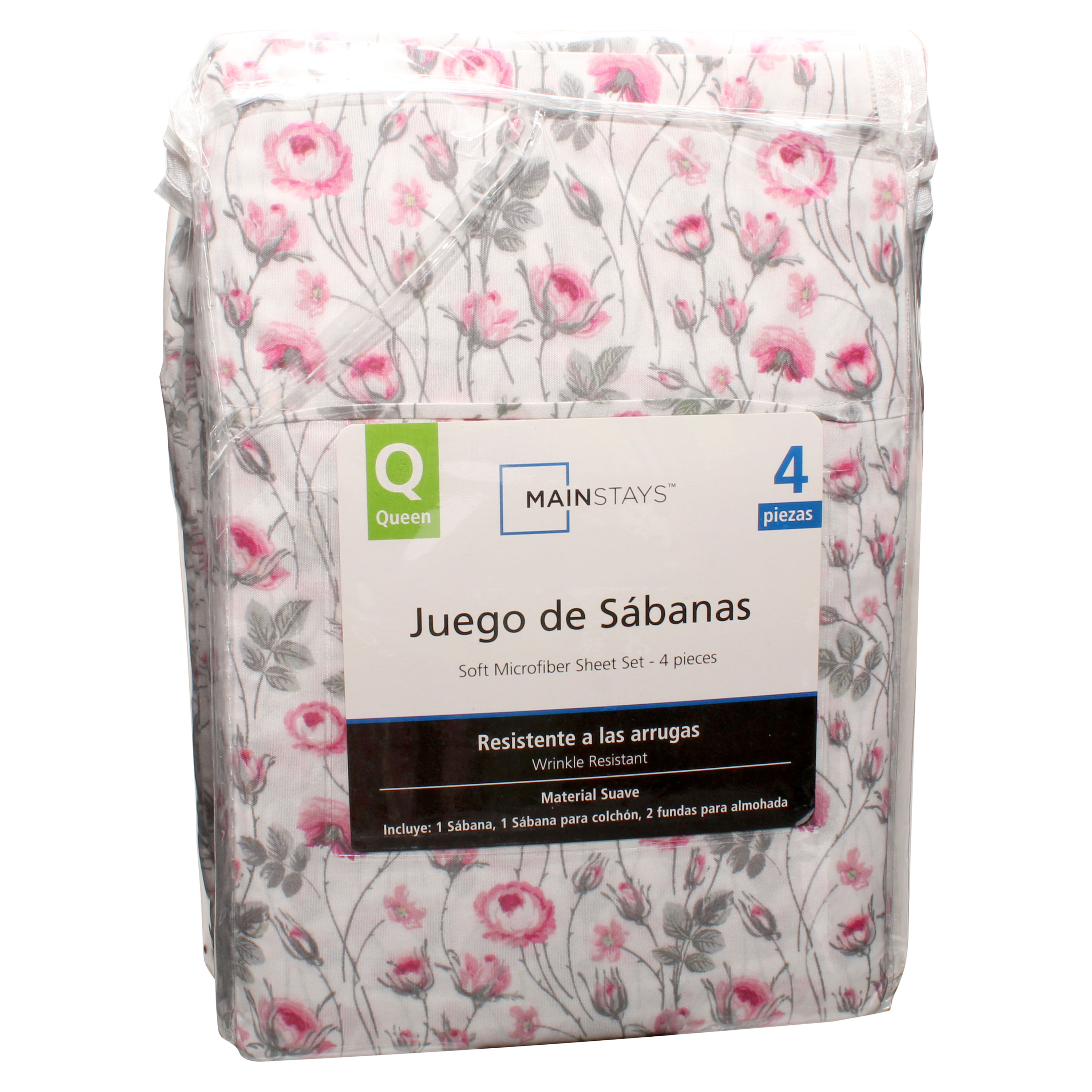 Set Mainstays De Sabanas Queen Rosas