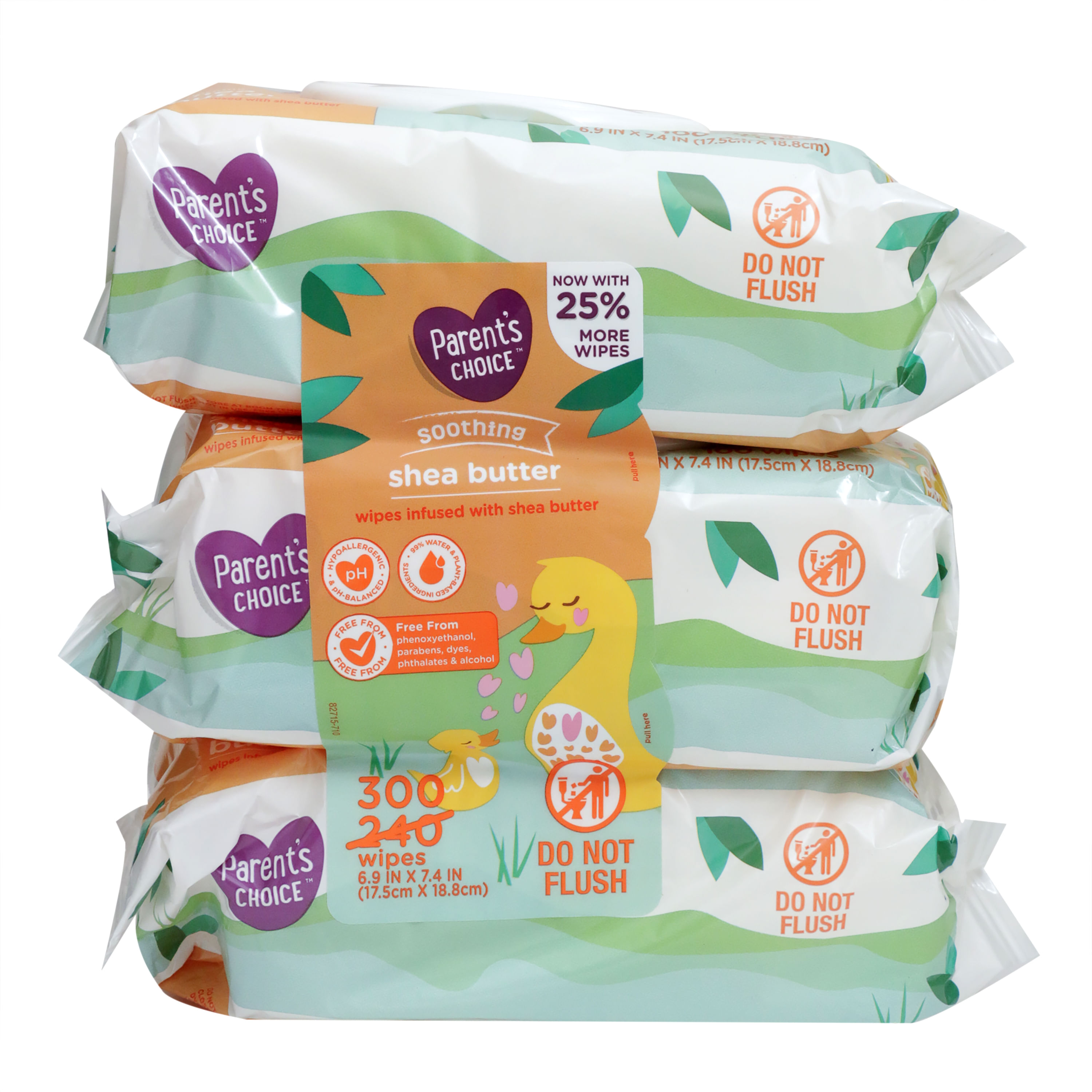 Toallitas Húmedas Parent's Choice Con Manteca De Karité 3 Pack - 100 Unidades