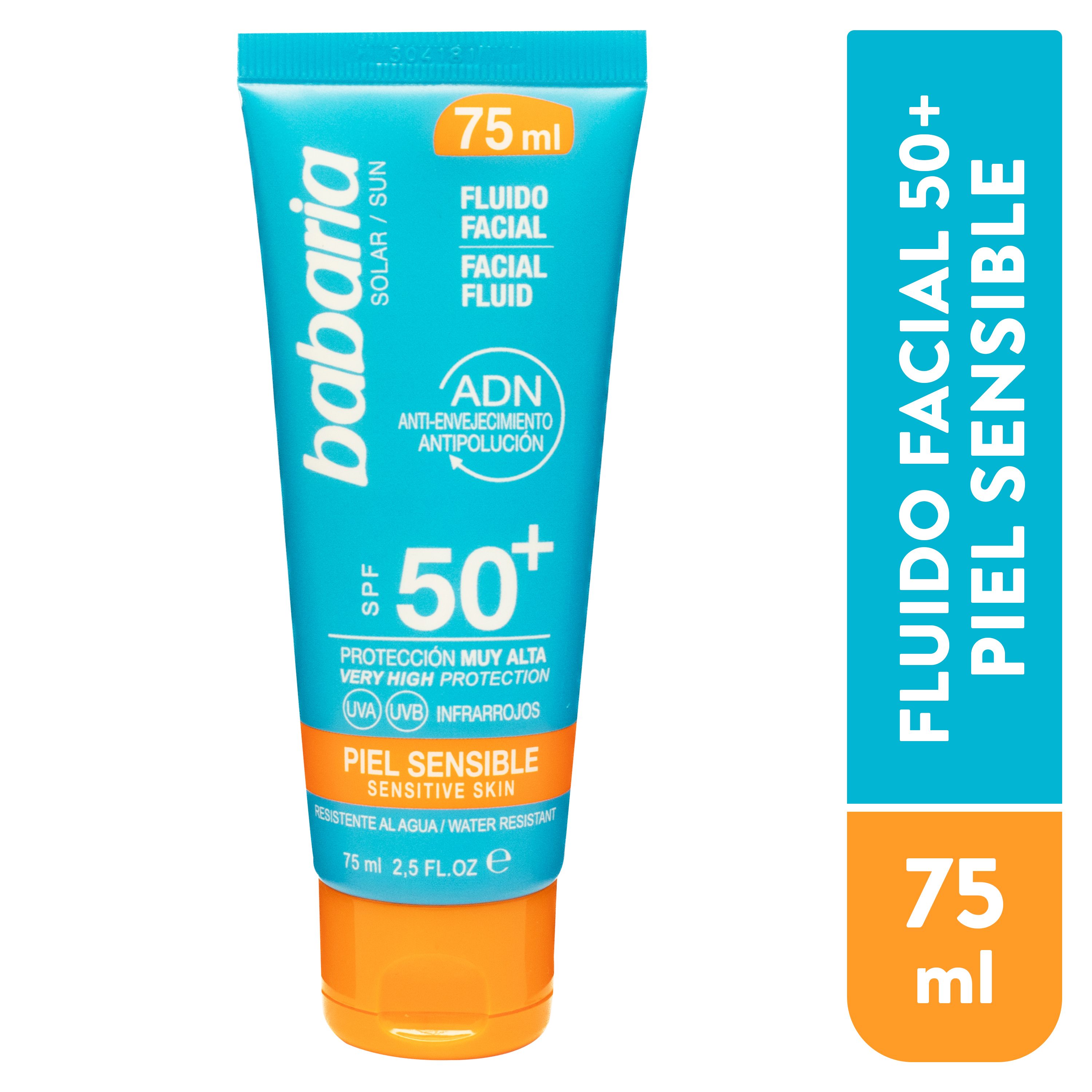 Fluido facial Babaria pieles sensibles FPS 50 - 75 ml