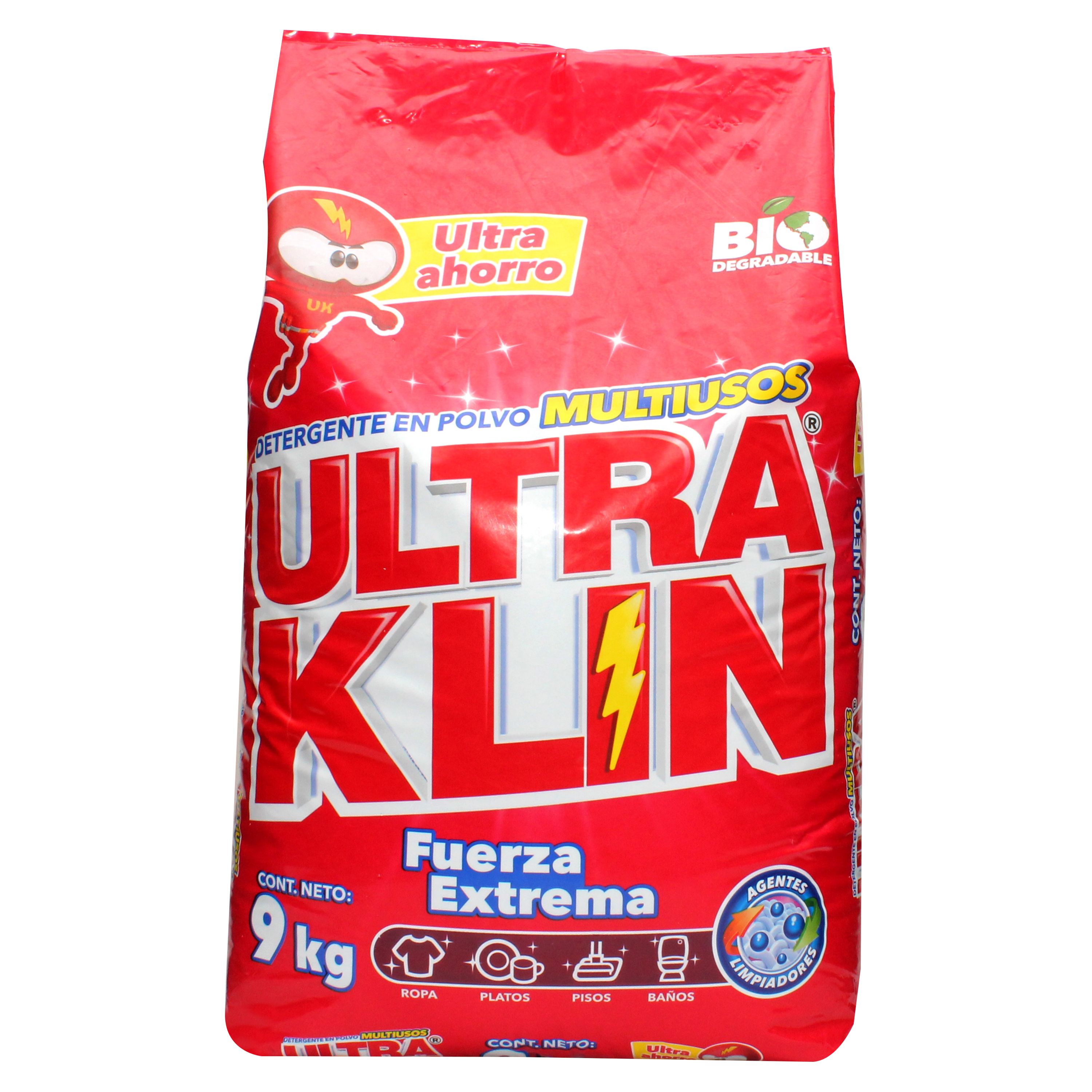 Detergente En Polvo Ultraklin Fuerza Extrema - 9000 g