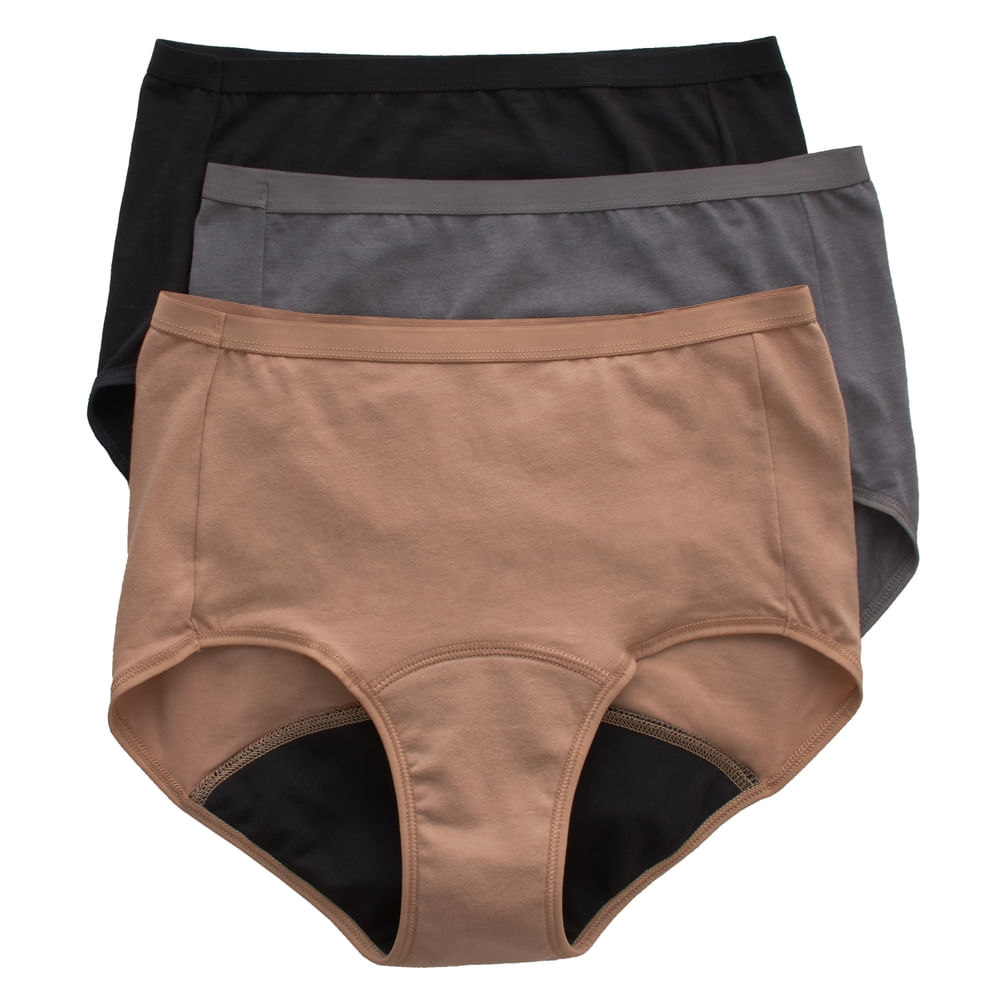 Boyshort Hanes, de dama para periodo color surtido -3uds