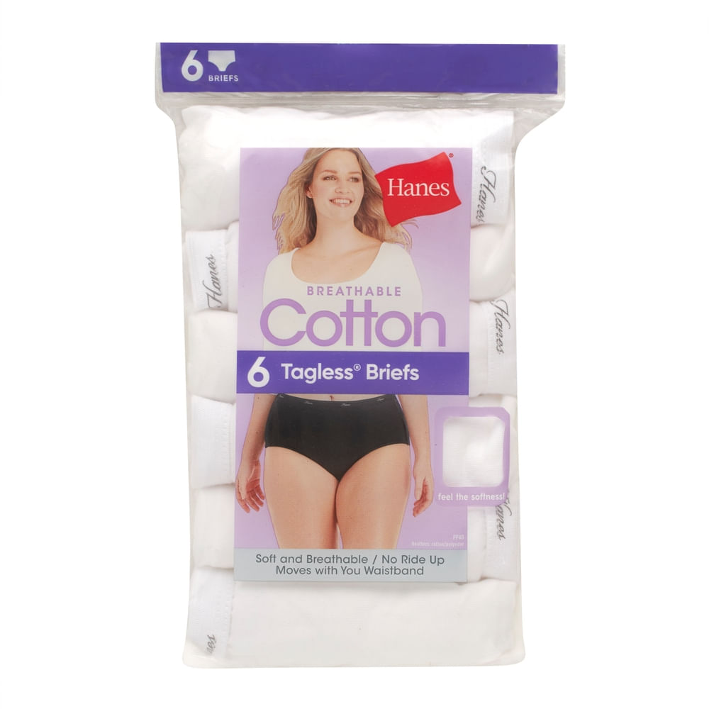 Bloomer algodón Hanes, para dama color blanco 6 pack