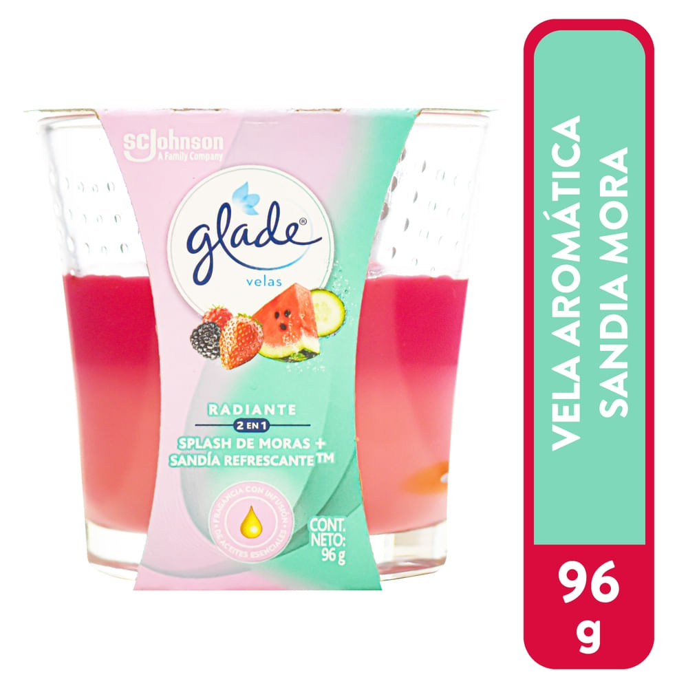 Vela Aromatizante Glade Aroma Mora Y Sandia - 96 g
