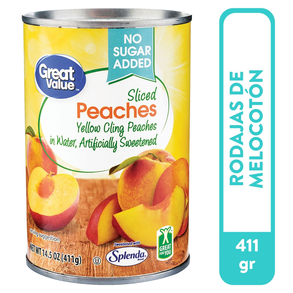 Melocotón En Almíbar Great Value En Rodajas - 411 g