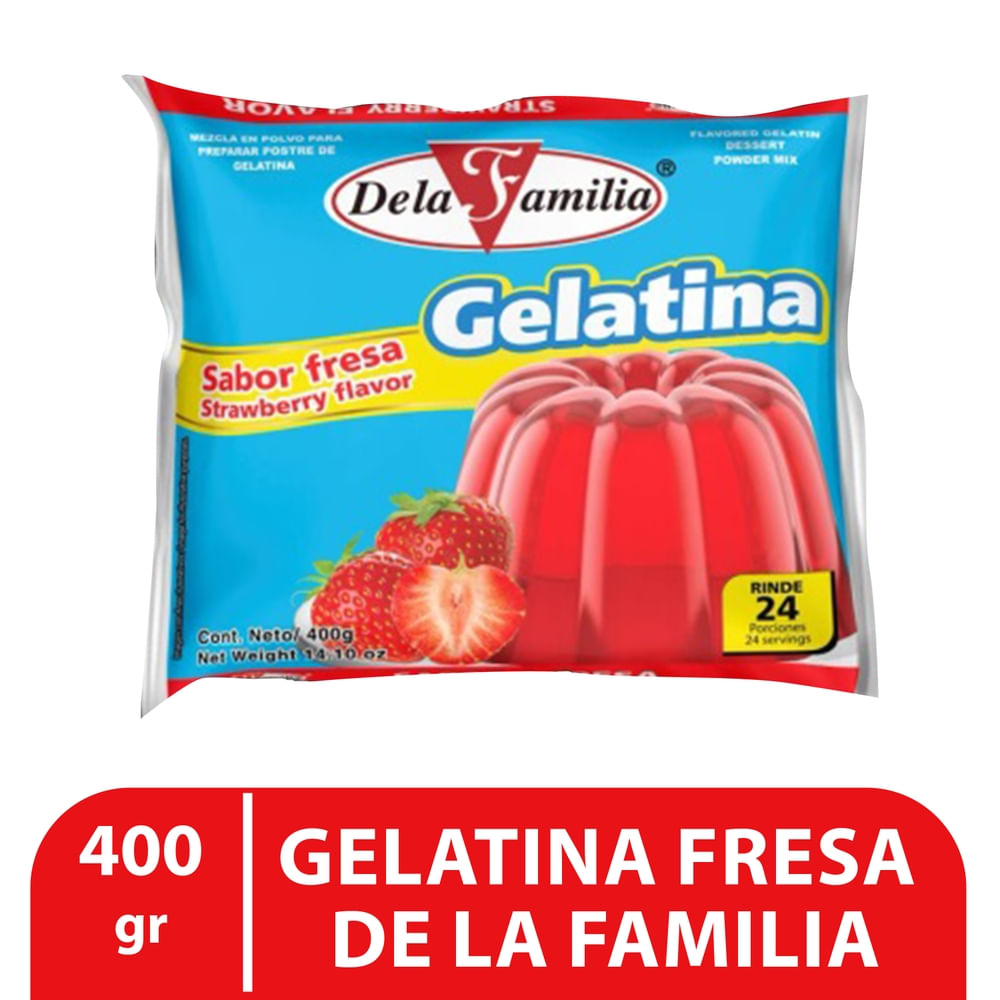 Gelatina  De La Familia sabor fresa - 400 g