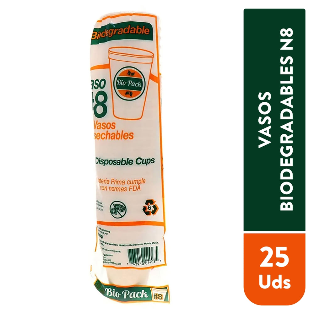 Vasos desechables Bio Pack #8