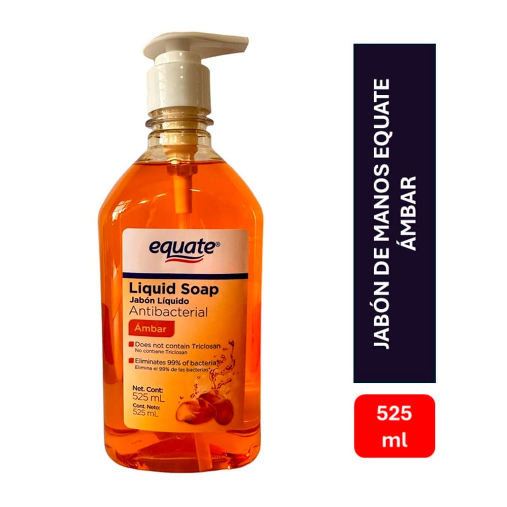 Jabón líquido Equate antibacterial ámbar - 525 ml