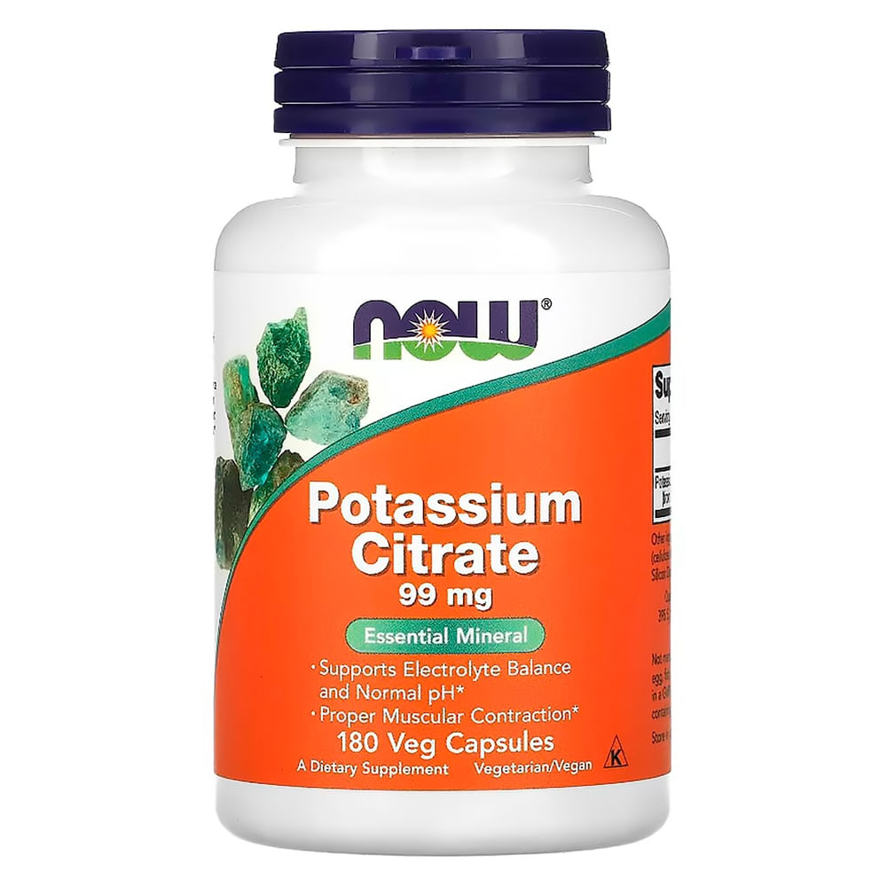 Citrato De Potasio 99 mg Now  -180 g-Precio indicado por capsulas adulto