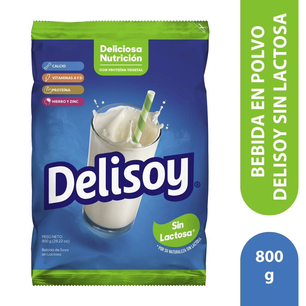 Bebida en polvo Delisoy sin lactosa bolsa - 800 g