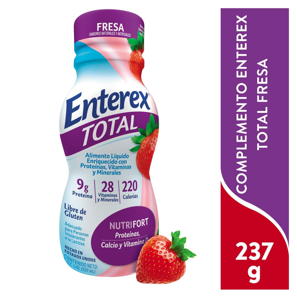 Complemento Enterex Total Fresa - 237ml-Precio indicado por comp liq adulto