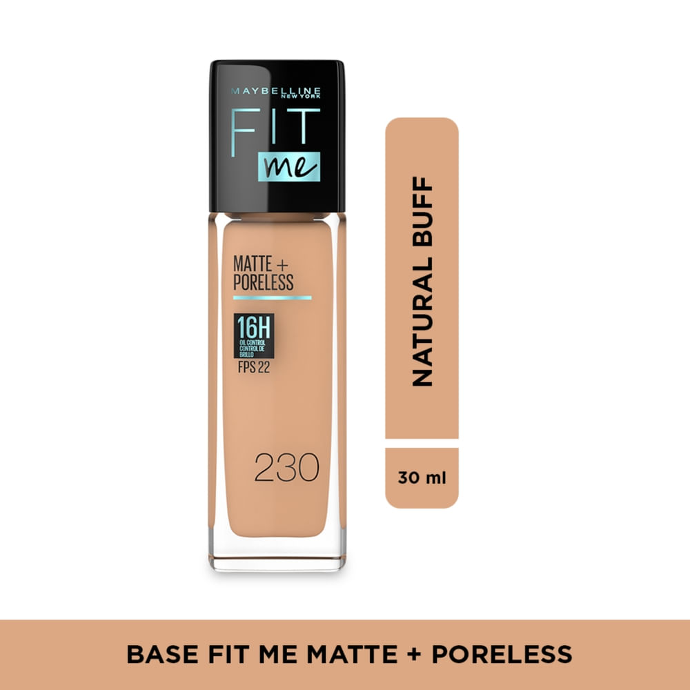 Base Fit Me Matte Poreless Maybelline NY- Tono Natural Buff 230 - 30 ml