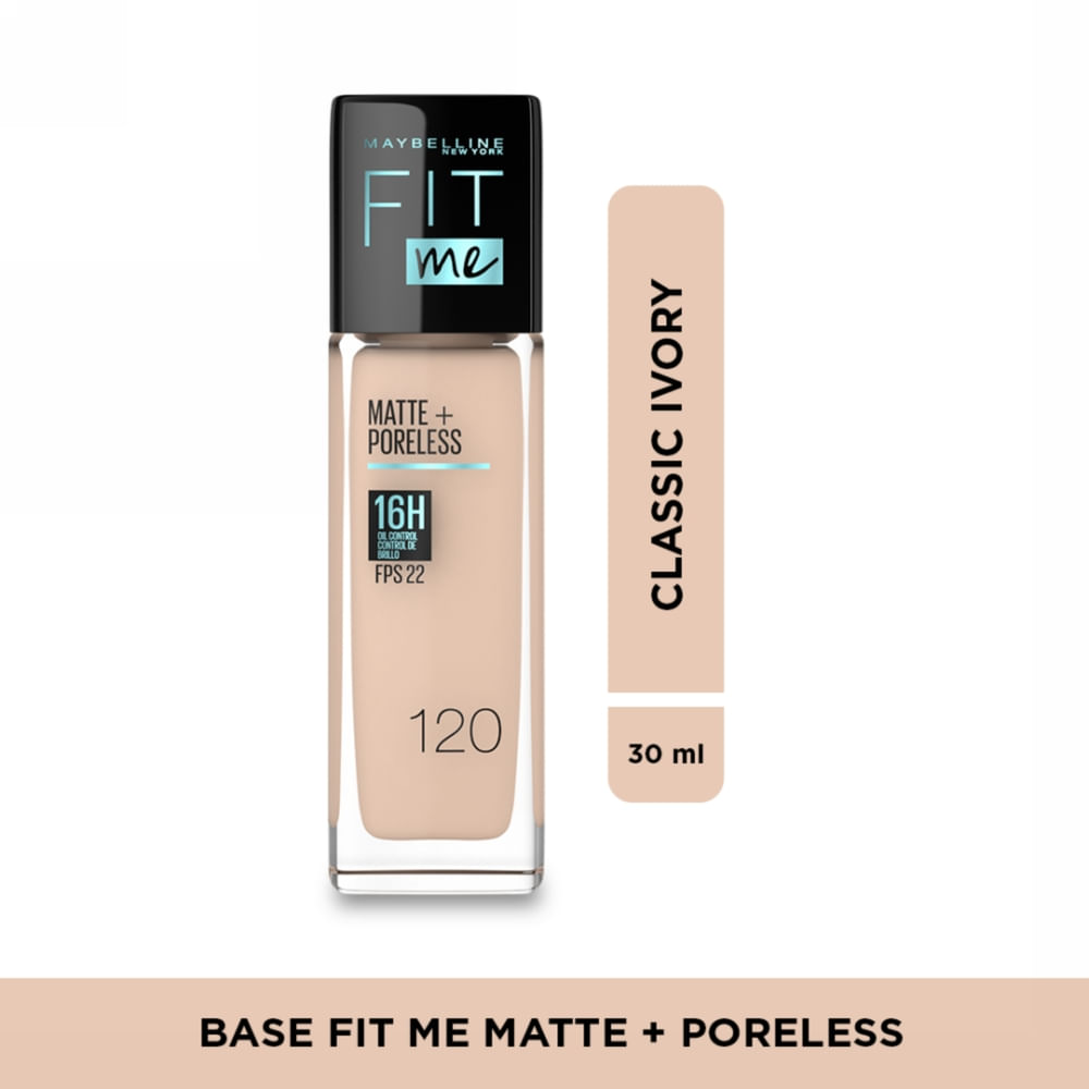 Base Fit Me Matte Poreless Maybelline NY Tono Classic Ivory 120 - 30 ml