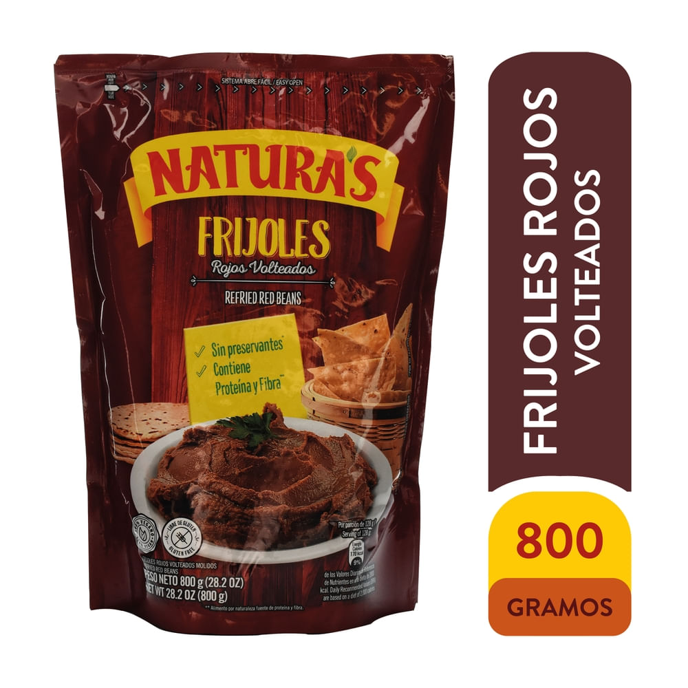 Frijoles Rojos Naturas volteados en Bolsa - 800 g