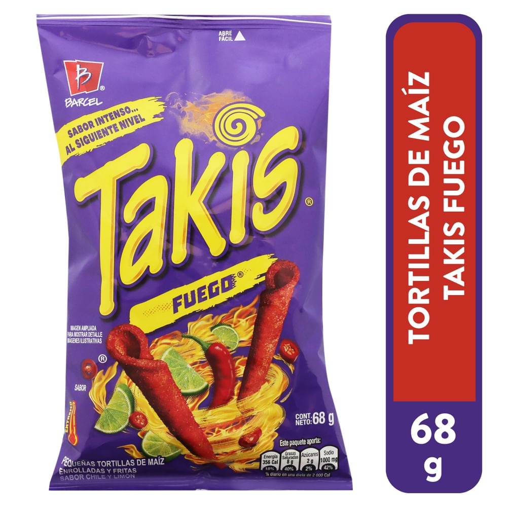 Takis Fuego Tortillas de Maíz Fritas - 68 g