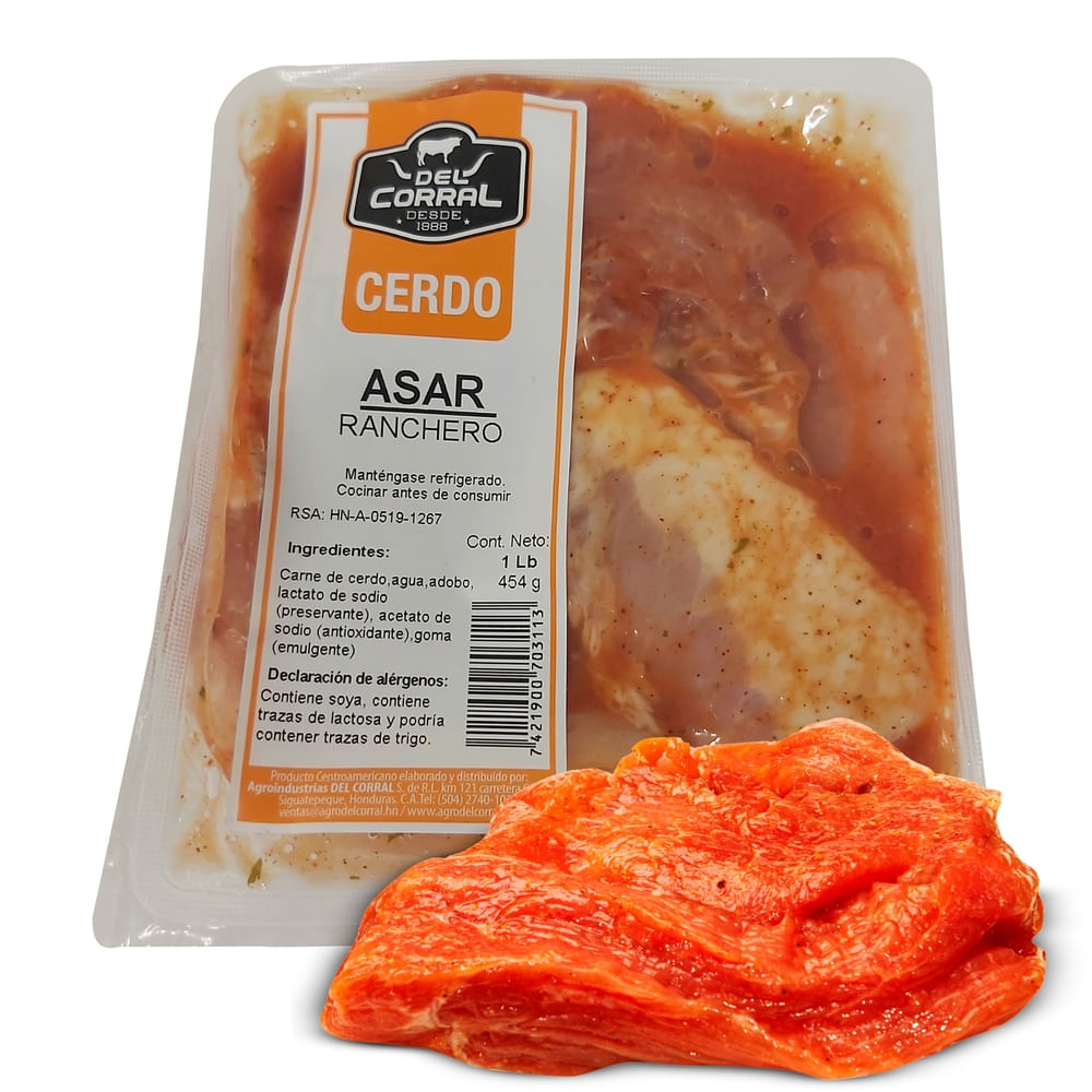 Carne Para Asar  Del Corral Ranchera Cerdo Fresco Paquete- Unidad