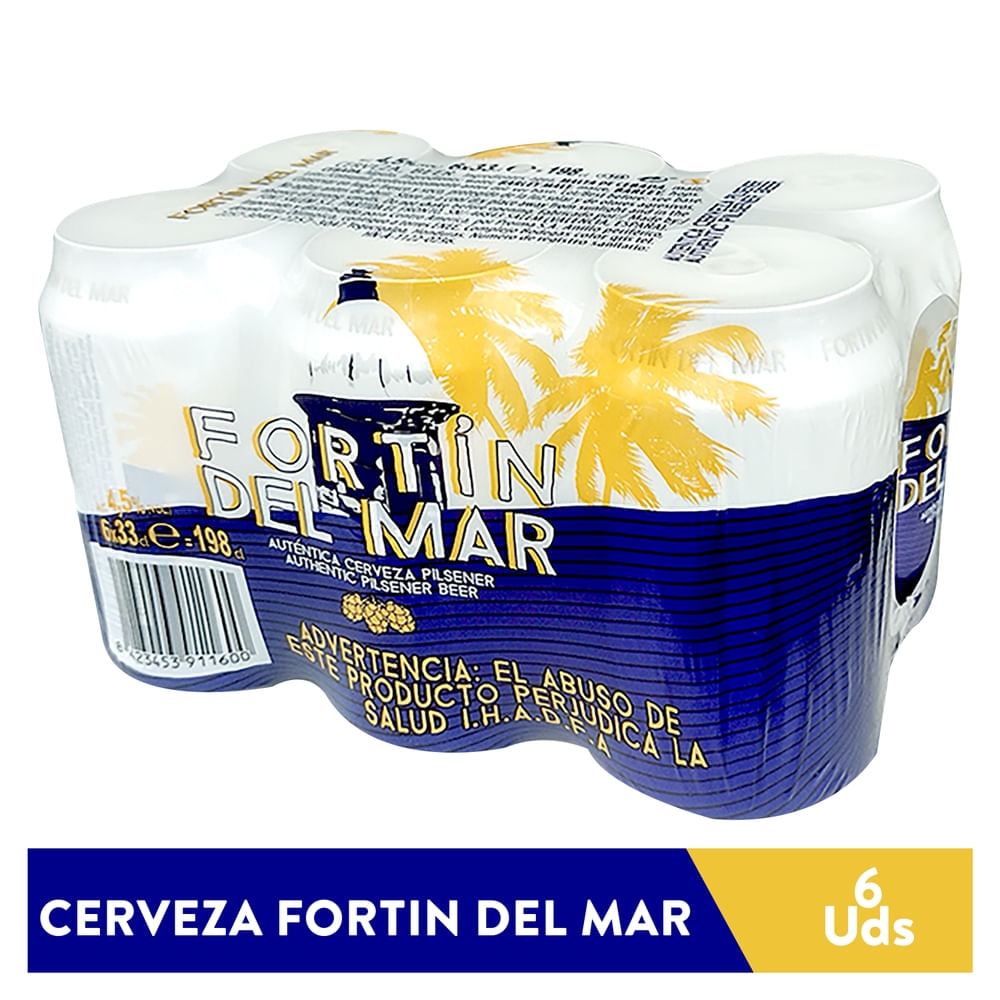 Cerveza Fortín del mar pilsener 6 pack - 1980 ml