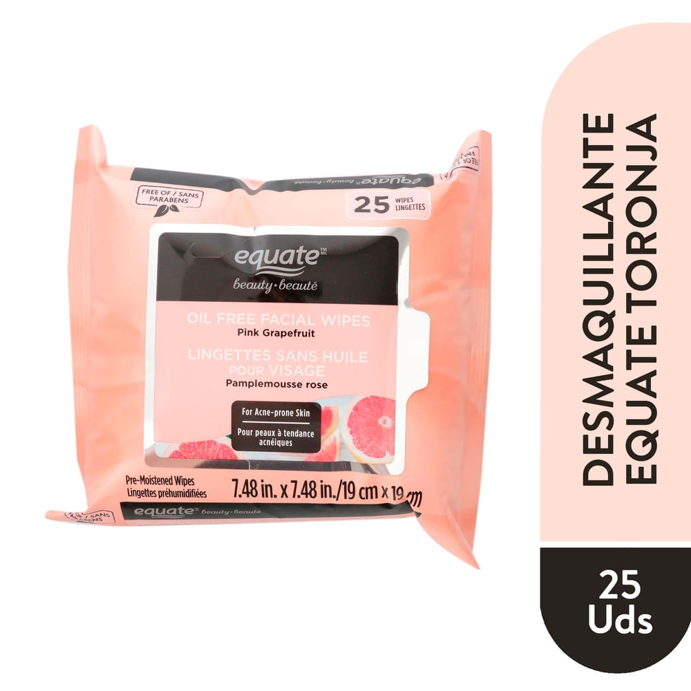 Toalla Desmaquillante Equate Oil Free - 25 Uds