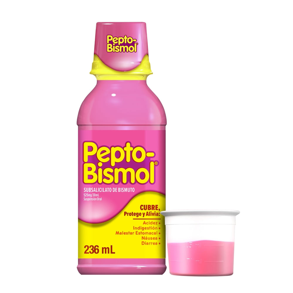 Suspensión Pepto Bismol Sabor Original Alivio para el malestar estomacal - 236 ml-Precio indicado por antiacido liquidos