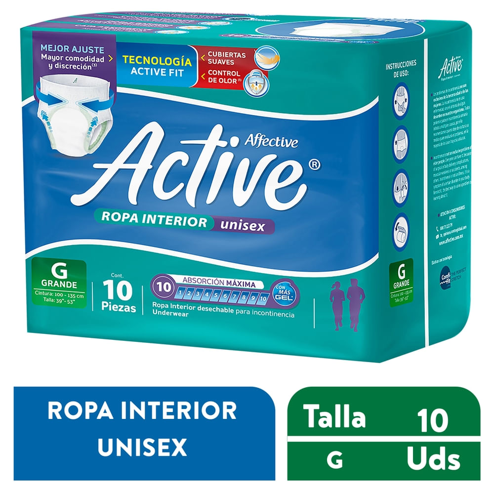Pañal para adulto Affective Active pants talla XG - 10 Uds-Precio indicado por panal incont/moderad