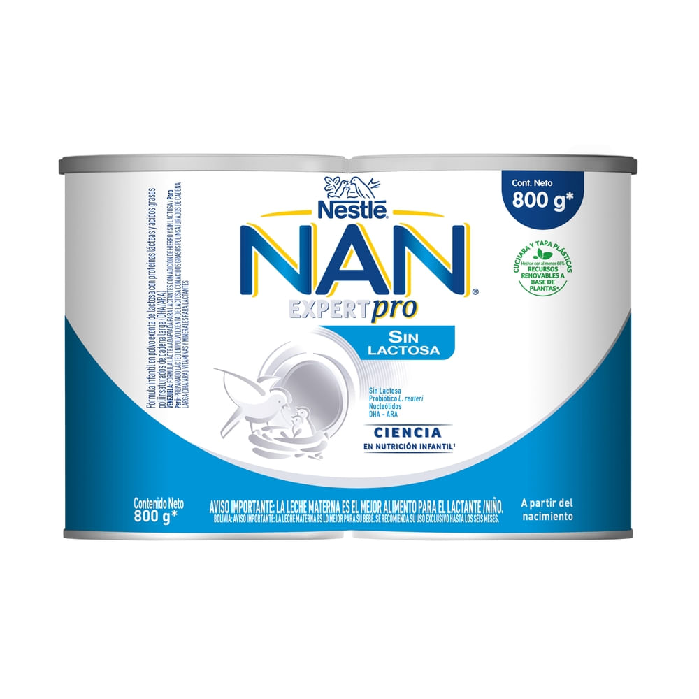 NAN® EXPERTPRO Sin Lactosa Lata - 800 g-Precio indicado por form inf sin lactos