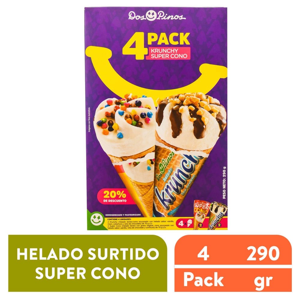 Conos Dos Pinos surtidos 4 pack - 290 g