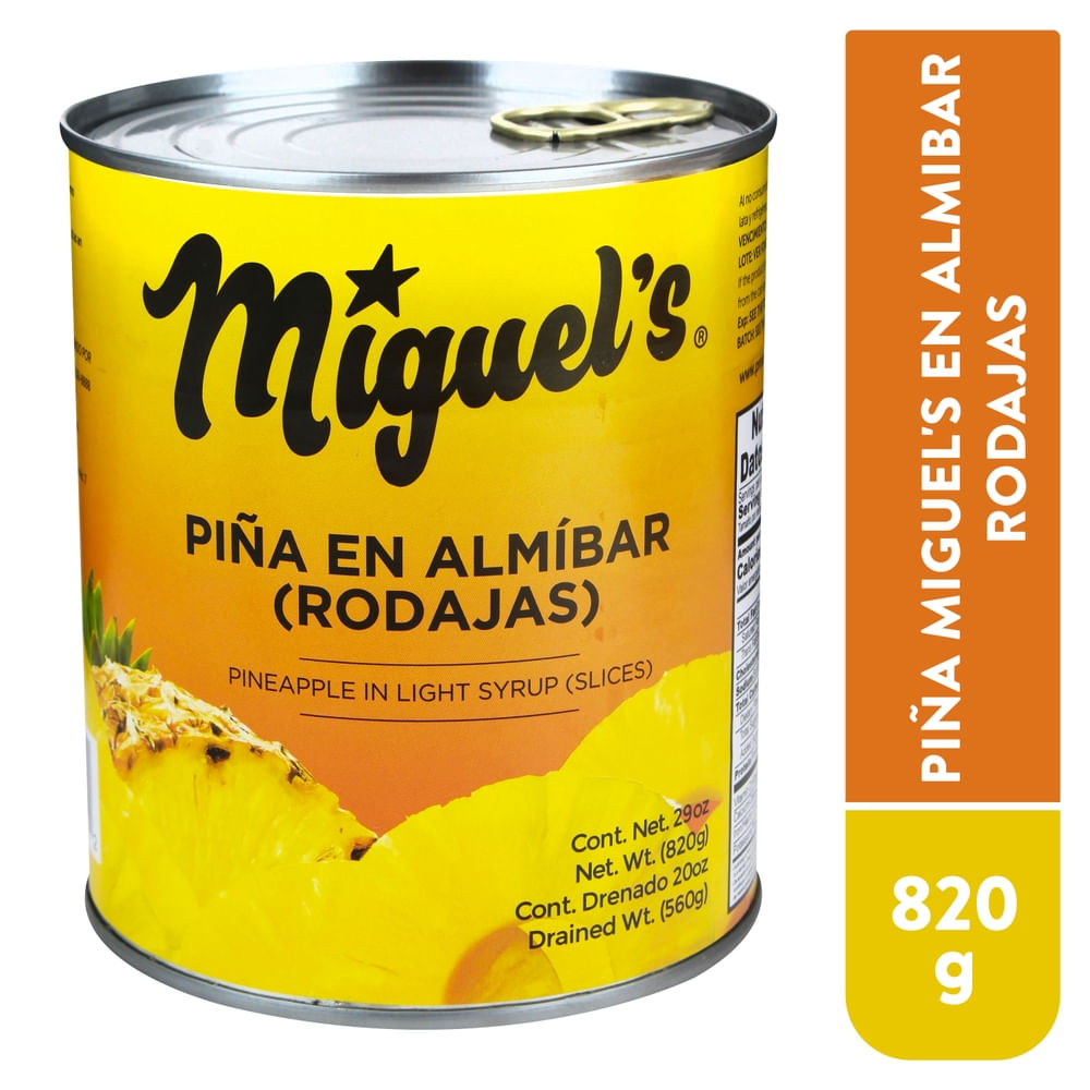 Piña Miguel's en rodajas - 820 g