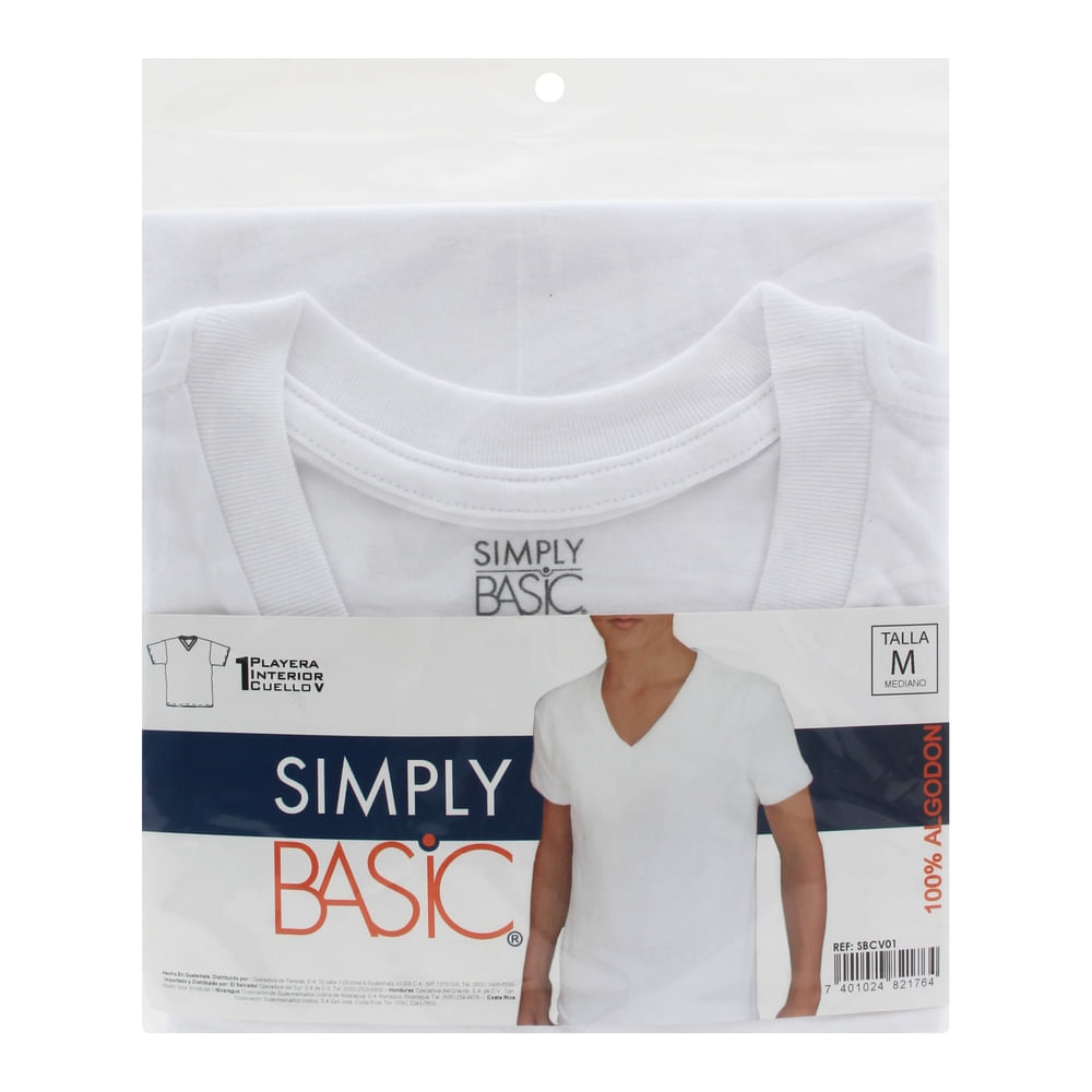 PLAYERA SIMPLY BASIC CAB CUELLO V T M