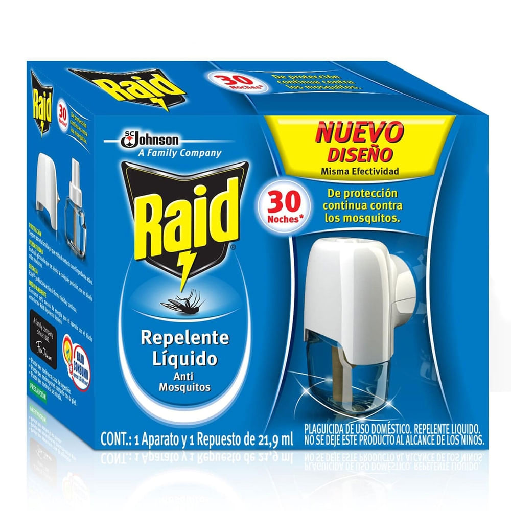 Repelente Líquido Raid Aparato con Repuesto 30 Noches - 21.9 ml