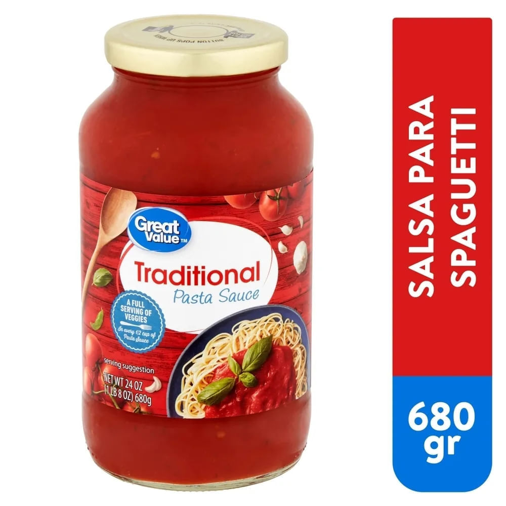 Salsa Great Value Tradicional Para Spaguetti - 680 g