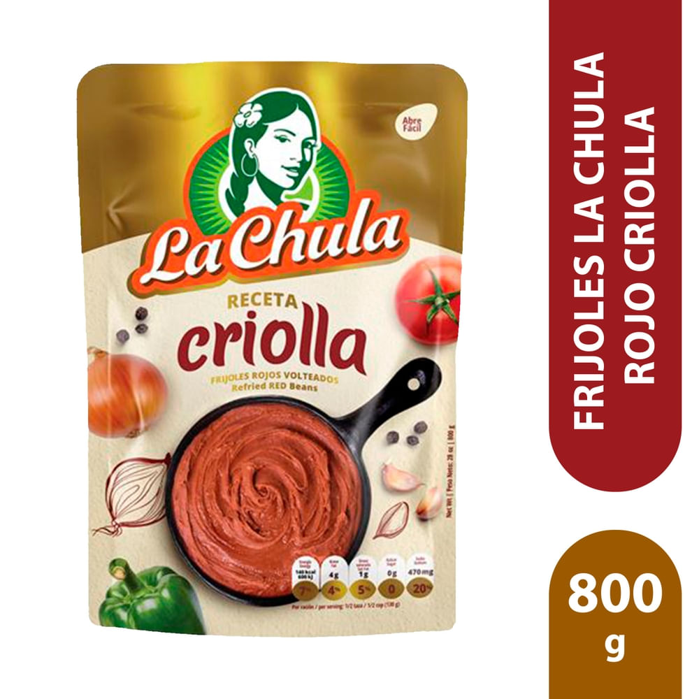 Frijol La Chula rojo volteados receta criolla - 800 g