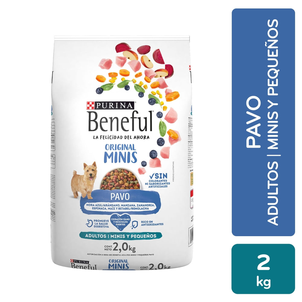 Alimento seco Purina Beneful para perro adulto minis y pequeño sabor pavo - 2 kg