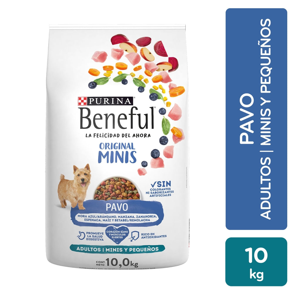 Comida Purina Beneful para perro adulto minis y pequeño sabor pavo - 10 kg