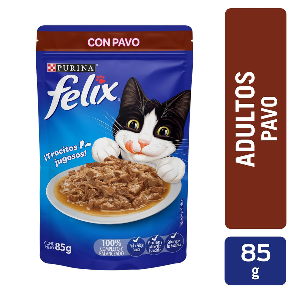 Comida húmeda para Gatos Felix pavo en salsa 85 g