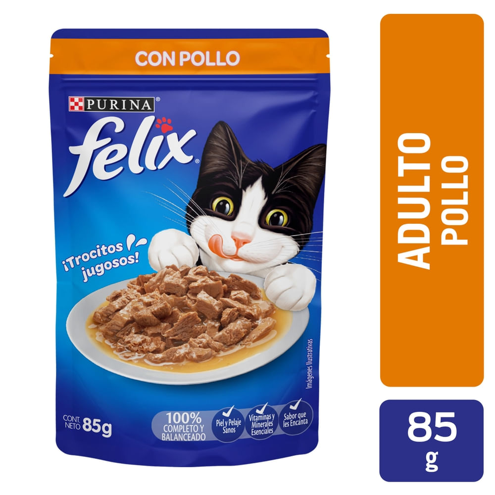 Comida húmeda para Gatos Felix pollo en salsa 85 g