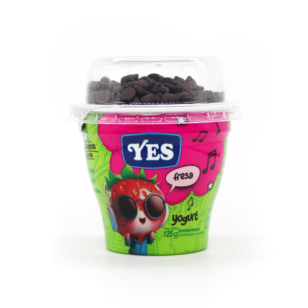 Yogurt YES con topping sabor fresa - 125 g