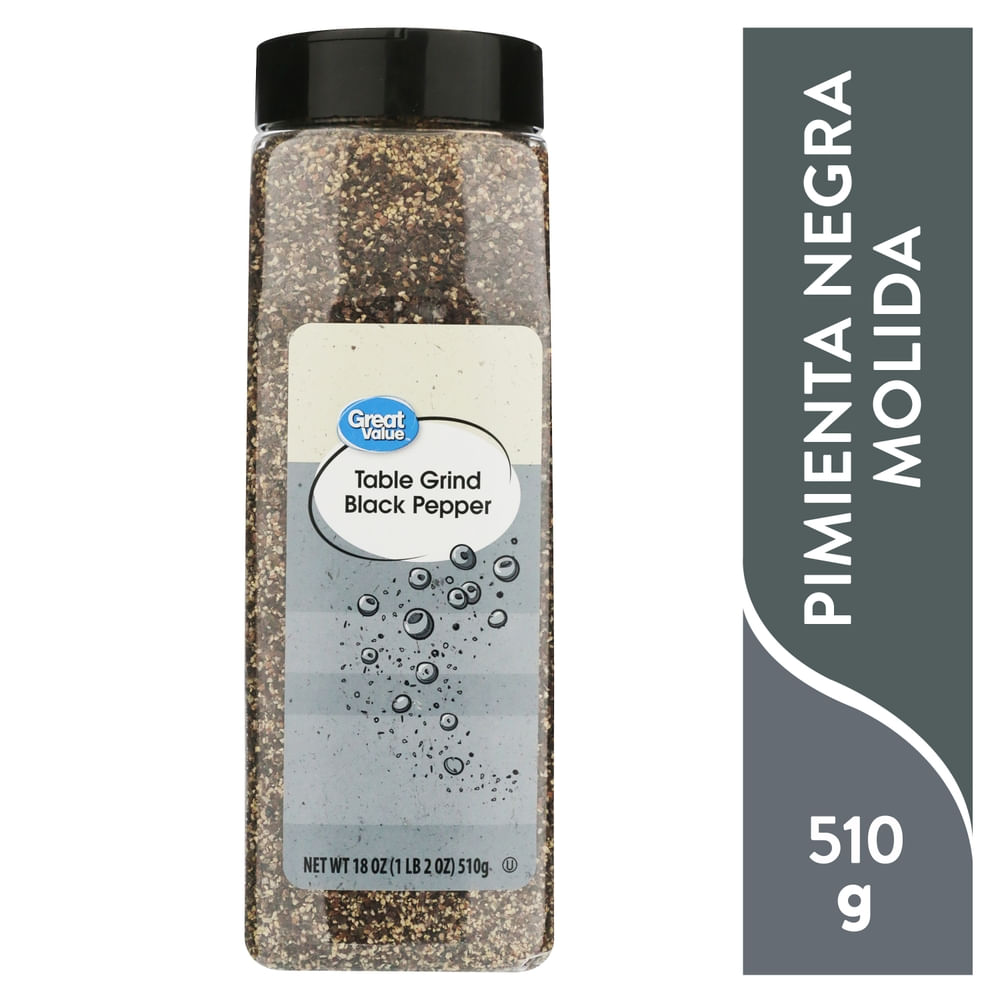 Pimienta Great Value Negra Molida - 510 g