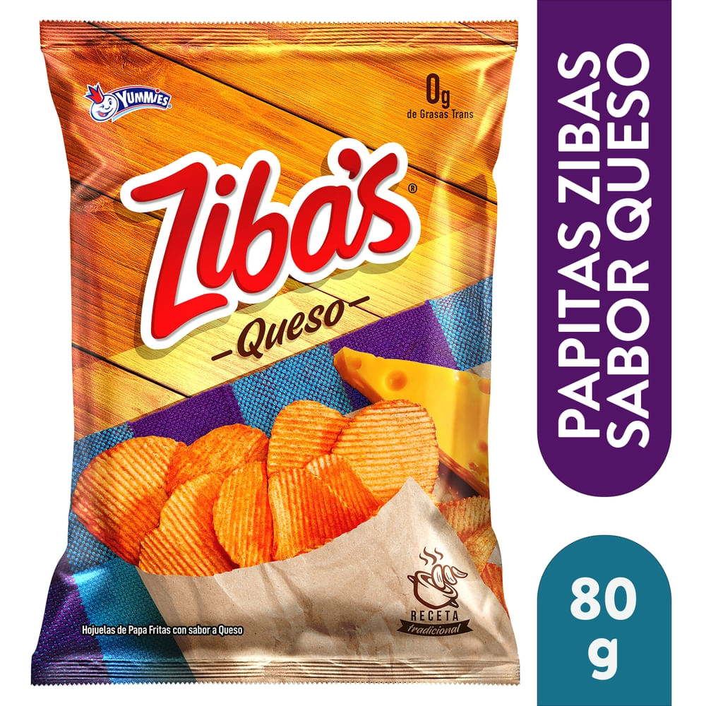 Snack papas Zibas sabor a queso - 80 g