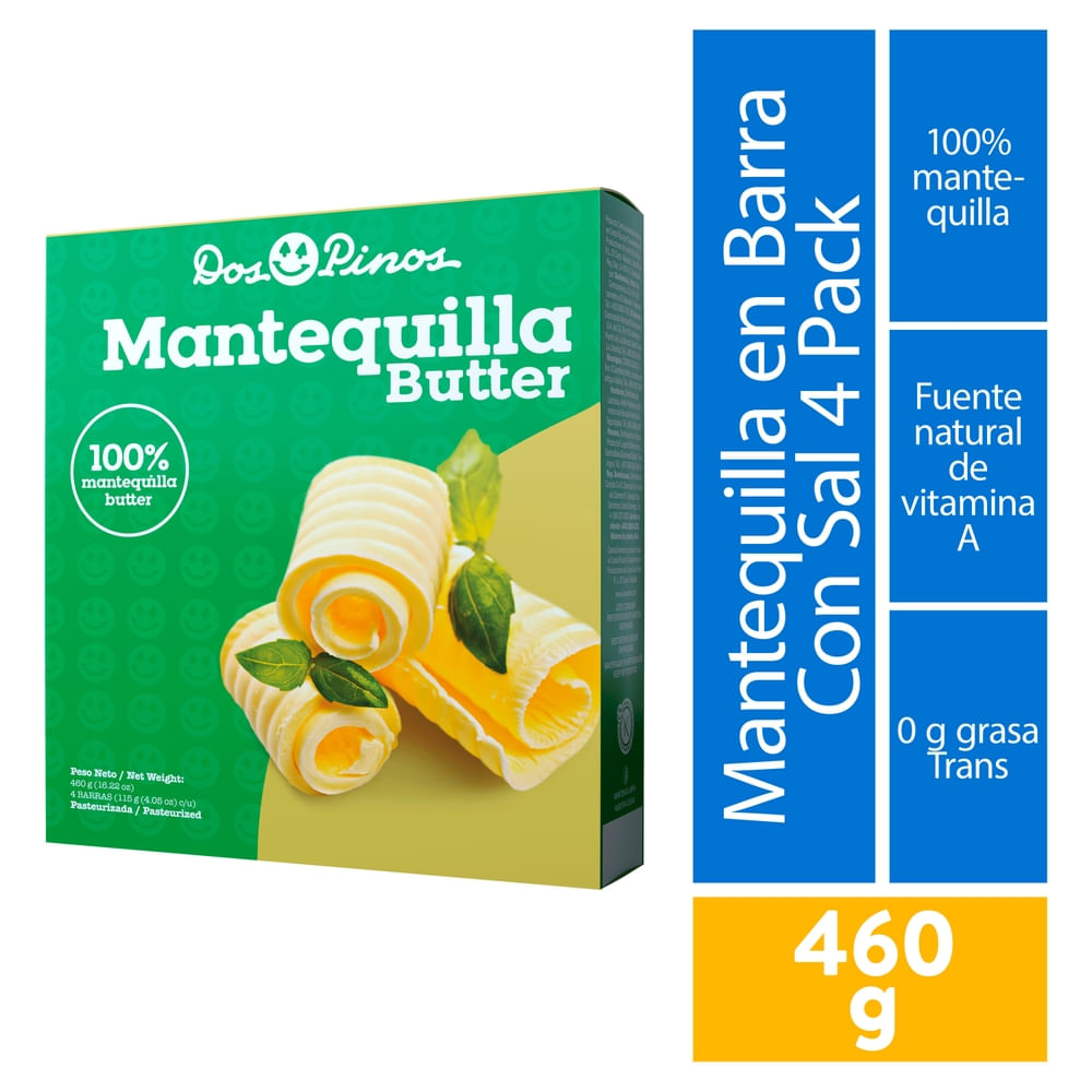Caja De Mantequilla Dos Pinos Con Sal - 460 g