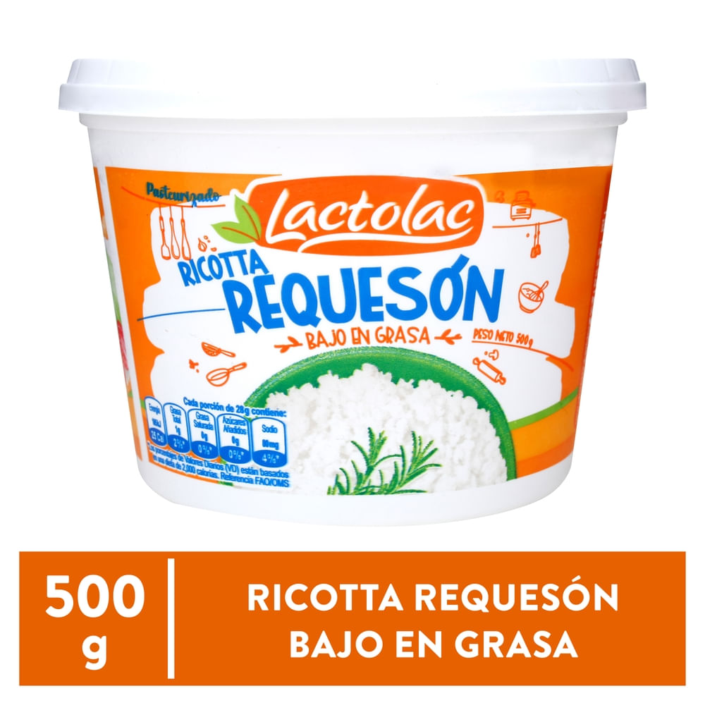 Requeson Lactolac Ricotta Bajo En Grasa y Libre De Colesterol - 500 g