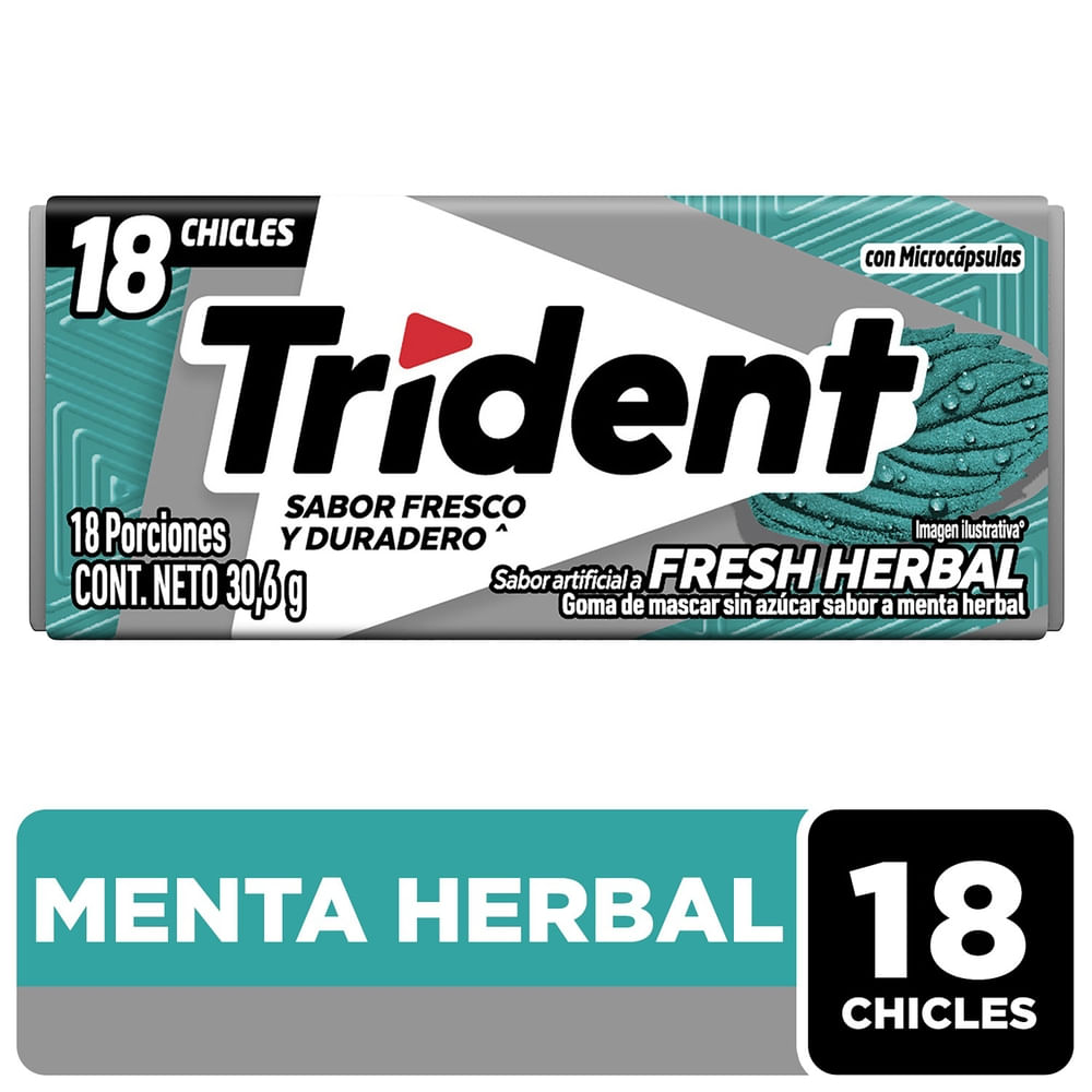 Goma Mascar Trident Evup Fresh Herbal - 30.6g