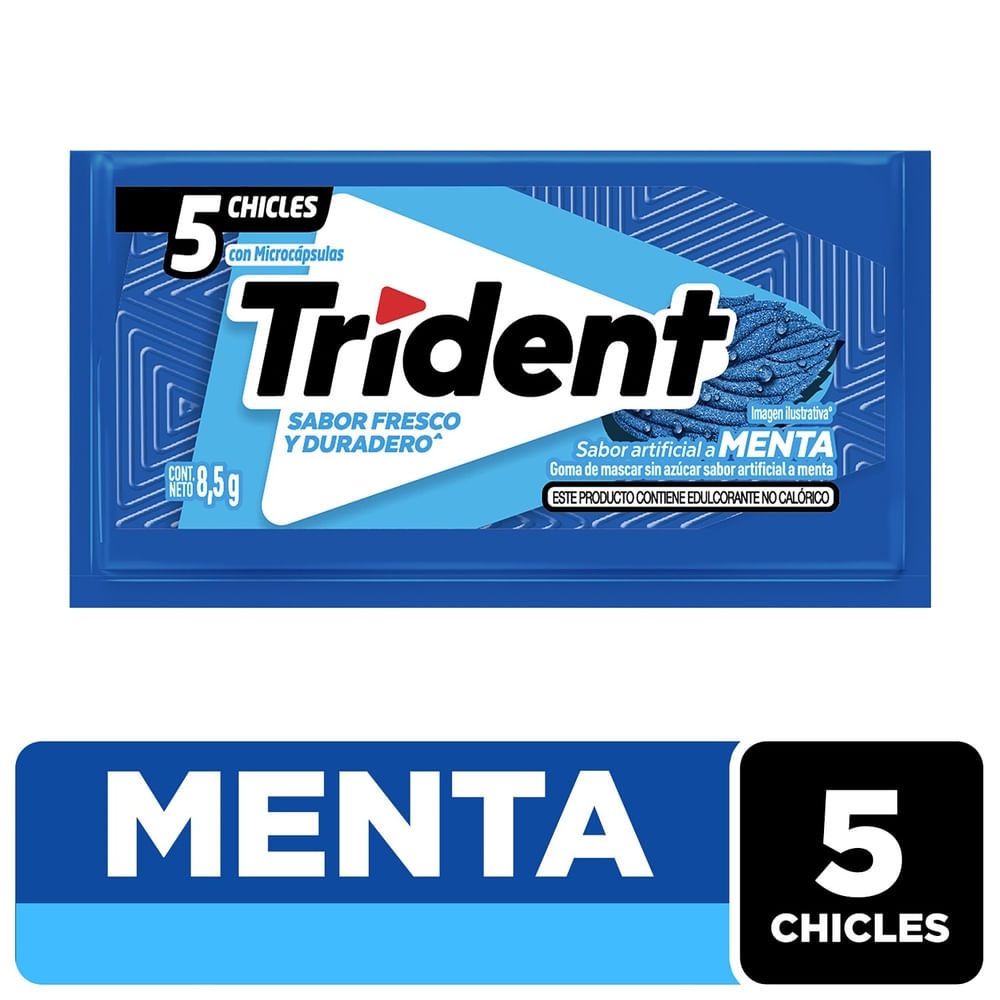 Goma Mascar Trident Slab 5S Sabor Menta - 8.5g