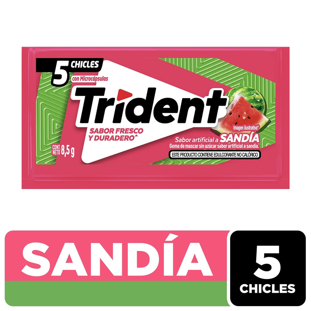Goma Mascar Trident Slab 5S Sandía - 8.5g