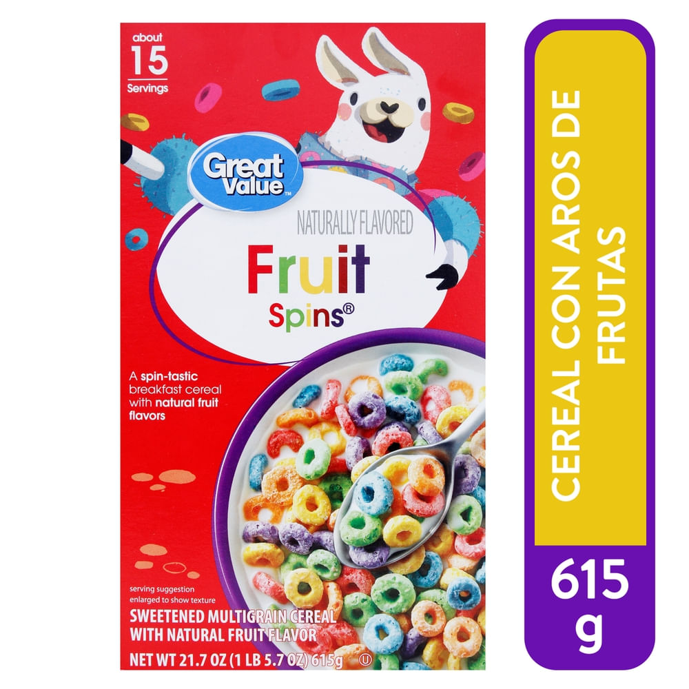 Cereal Great Value Aros De Fruta - 615 g