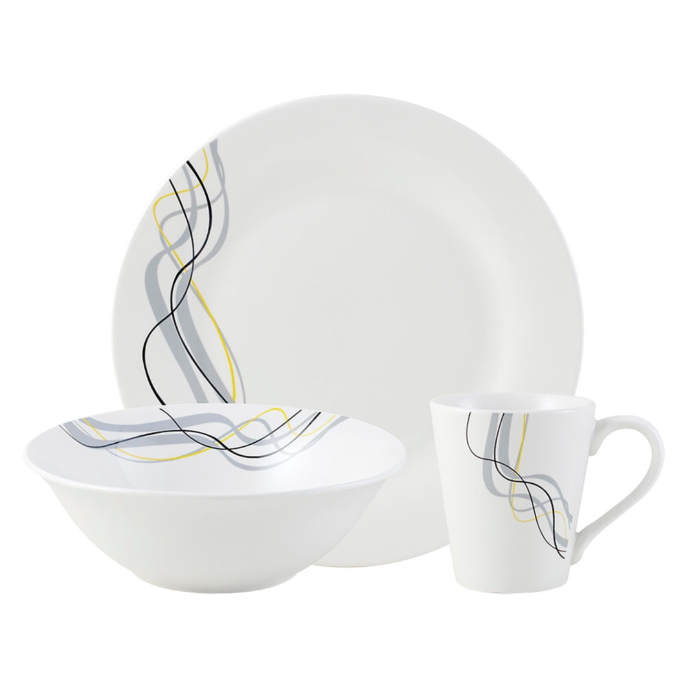 Vajilla De 12Pc Porcelana Con Diseno Mai
