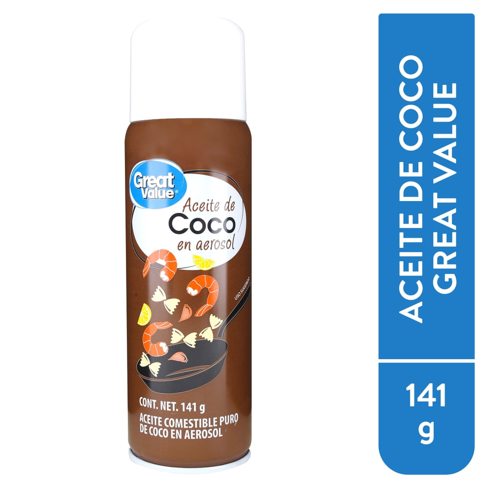 Aceite De Coco Great Value En Aerosol - 141 g
