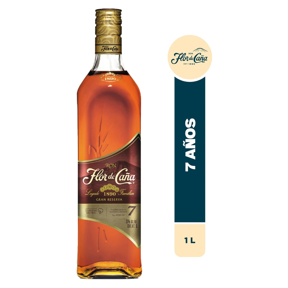 Ron Flor De Caña Gran Reserva 7 Años - 1000 ml